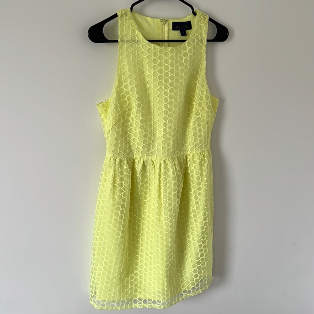 Blue Rain Party Dress Neon Yellow